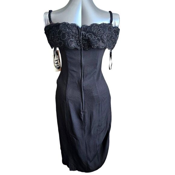 NWT Niki Originals Vintage Black Evening Dress Size 4 - Picture 2 of 10